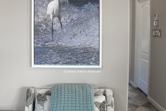 Snowy Egret in Wave framed canvas  (image 1922)